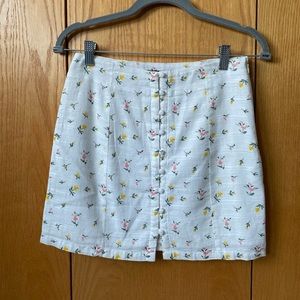 White & Floral Skirt